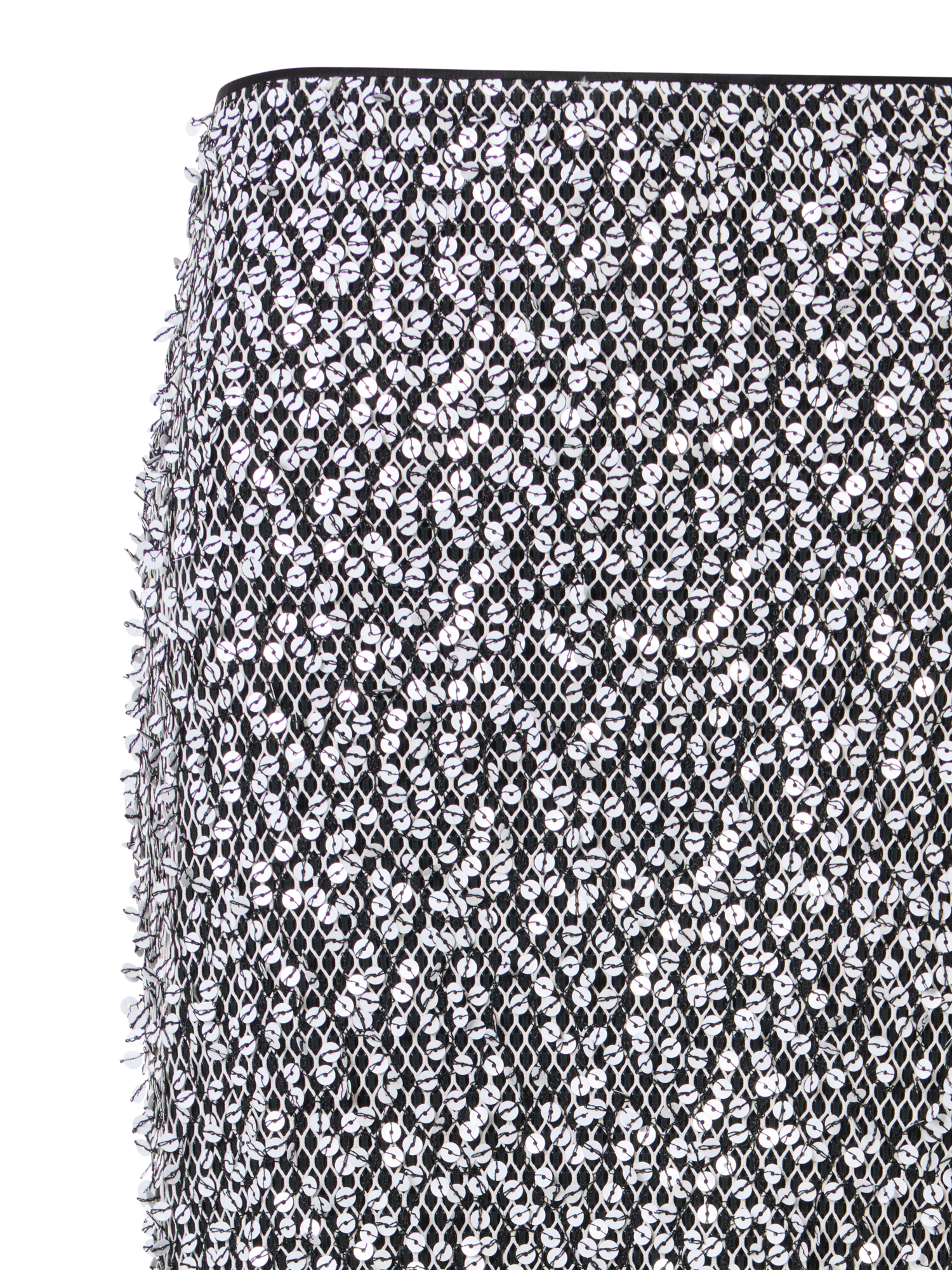 Designer Midi-Tube-Rock mit Pailletten auf Netzstickerei - Bunt