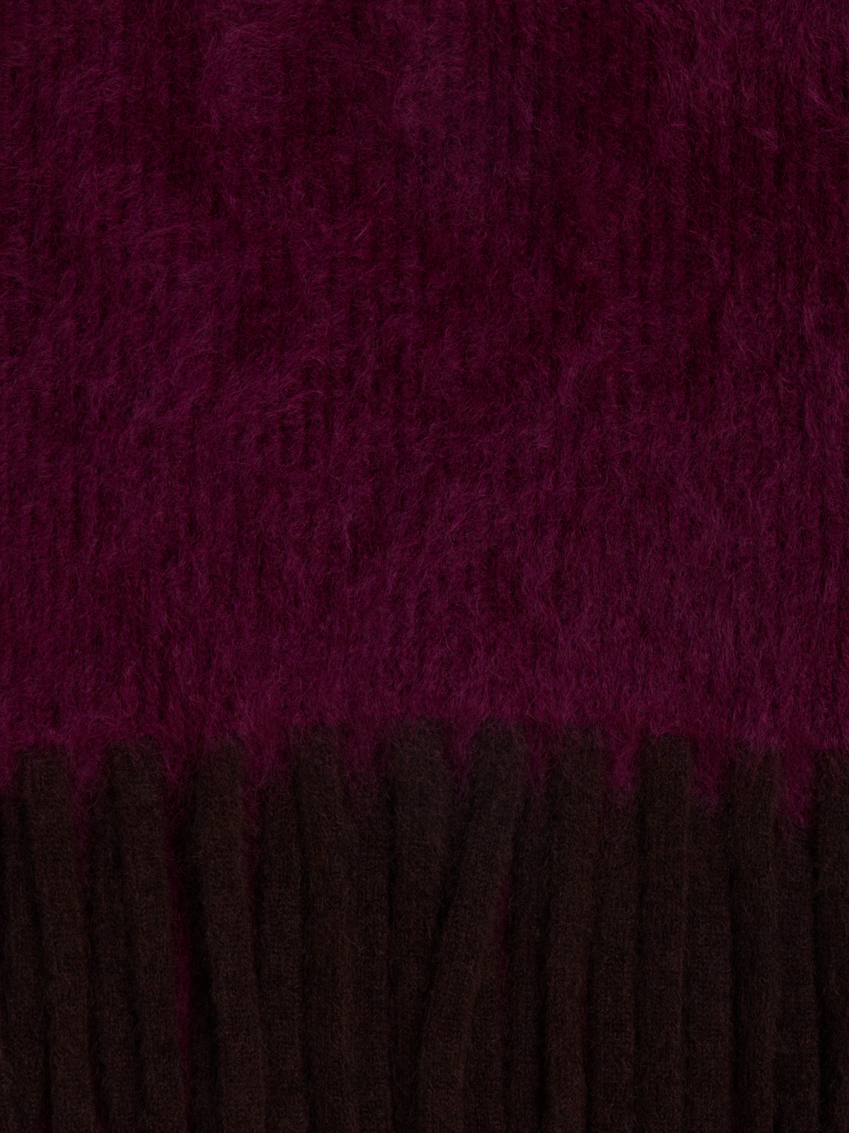 Designer Bi-Color Schal aus Cloud Cashmere mit Fransen - Rot - Braun