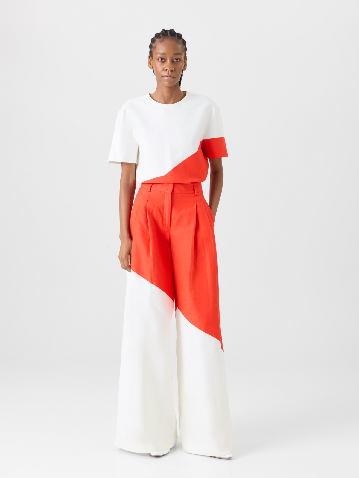 Designer Kastige Bluse mit Polygon-Druck - Bunt #editorial