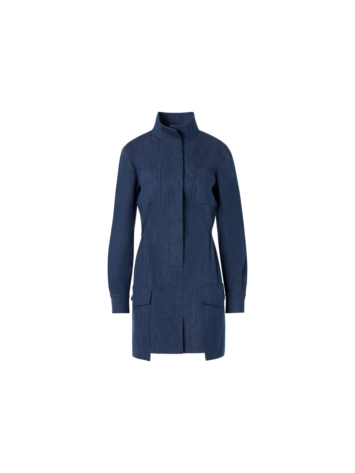 Designer Kurzes Kleid aus Sea-Island-Denim - Blau