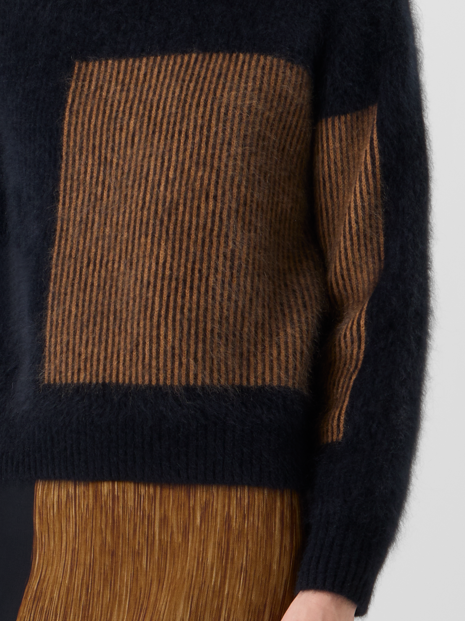 Designer Cloud Cashmere Pullover in Oro Lienzo Jacquard - Schwarz - Braun - Bunt 