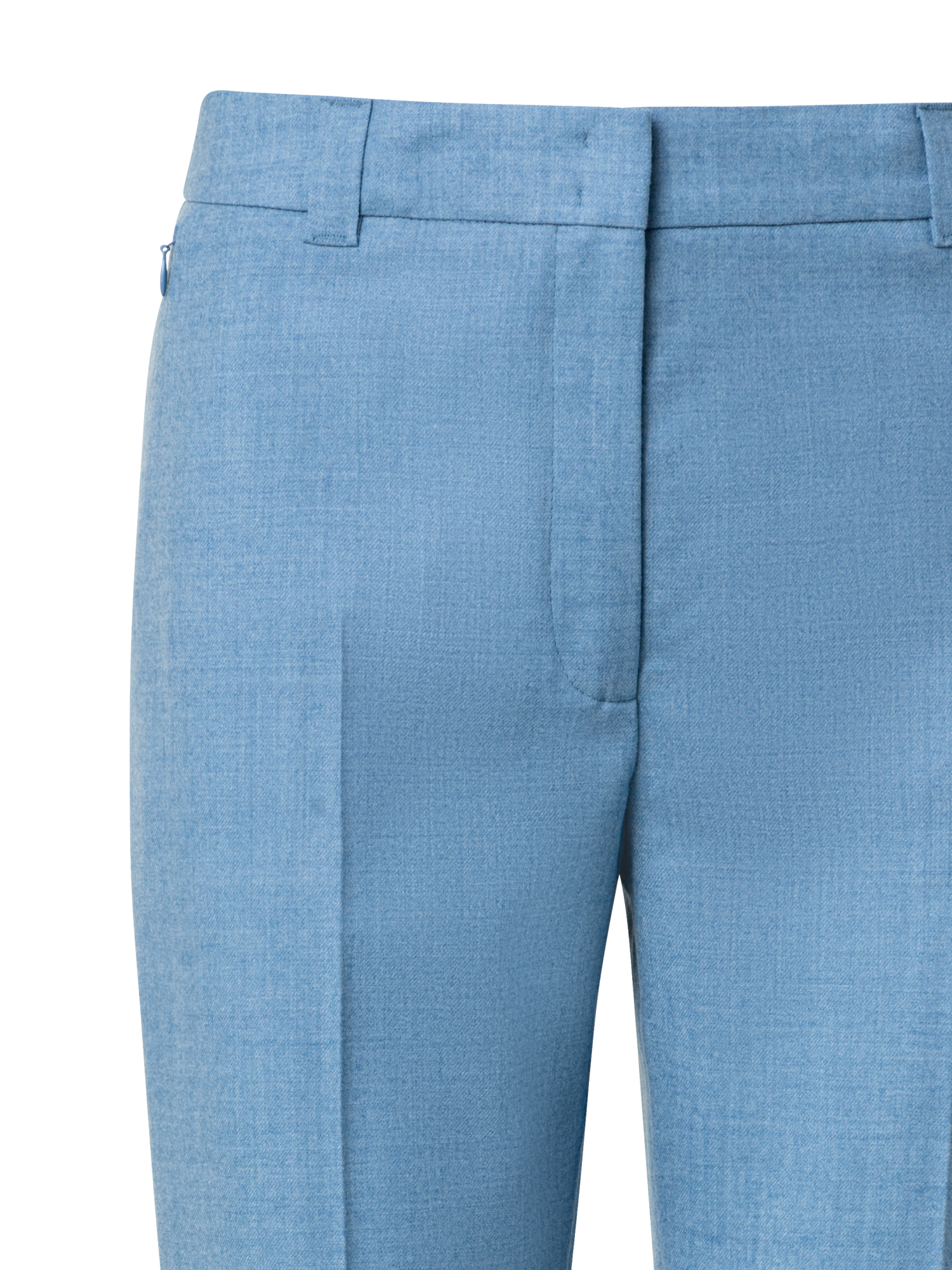 Designer Tapered Hose aus Woll-Stretch-Flannel - Blau