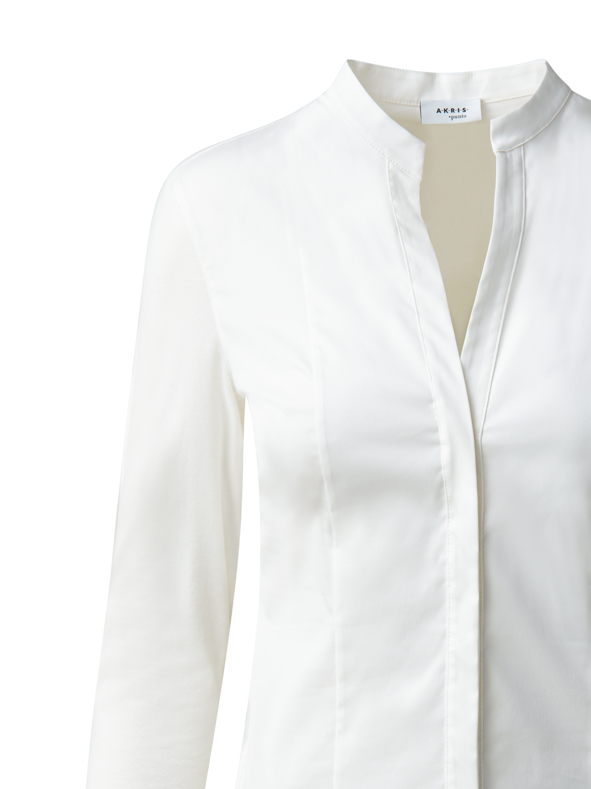 Designer Bluse aus Baumwolle mit Stretchanteil - Weiss