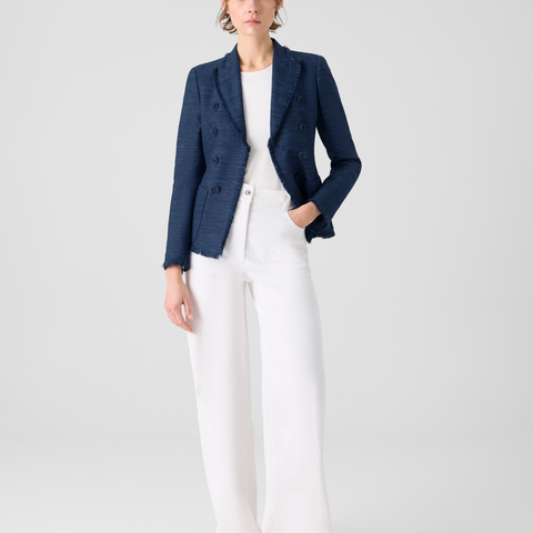 Cooper Wide Leg Hose aus Stretch-Baumwolldenim