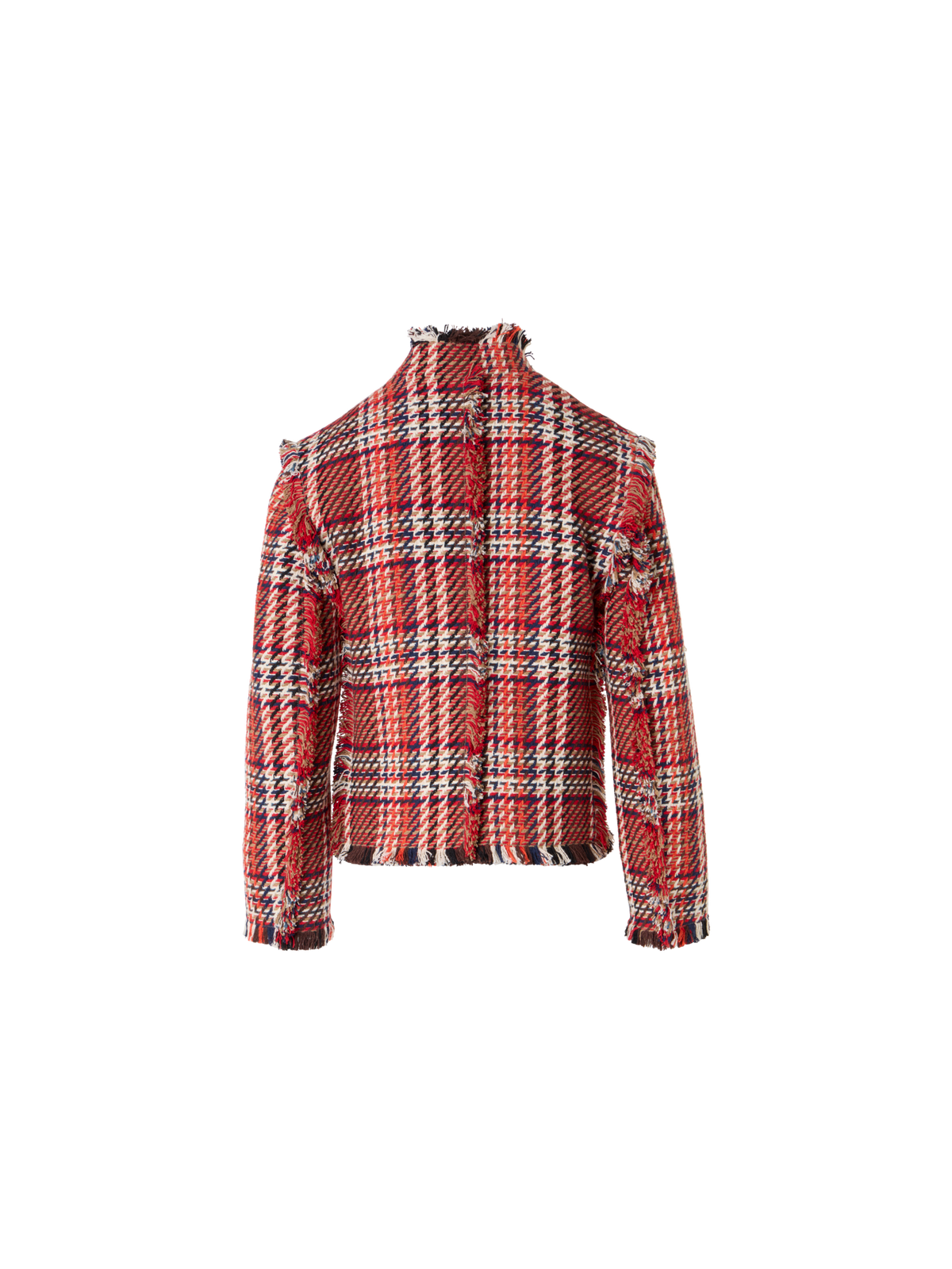 Designer Langärmelige Jacke aus Baumwoll-Tweed - Bunt