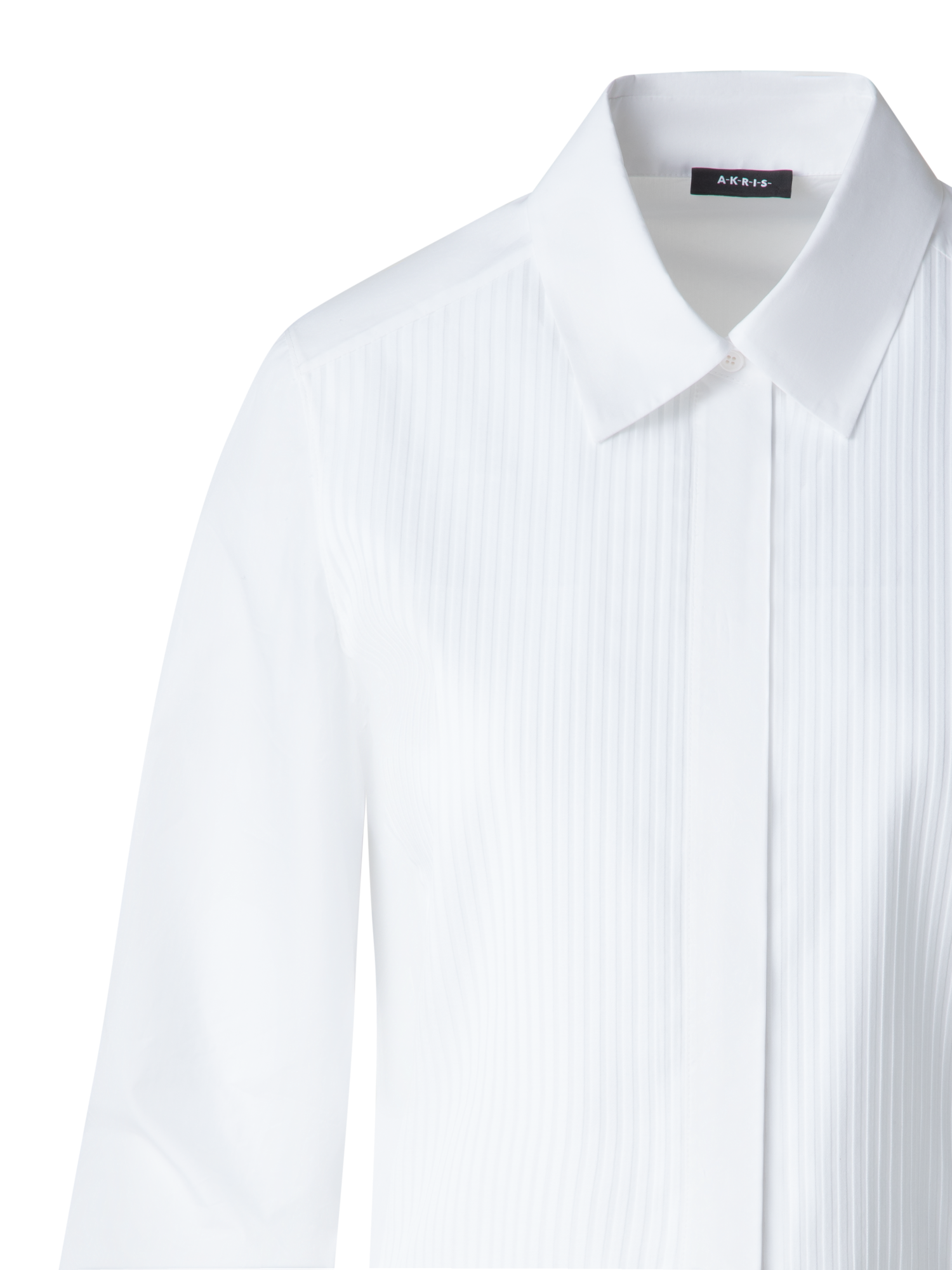 Designer Cropped-Baumwoll-Bluse - Weiss