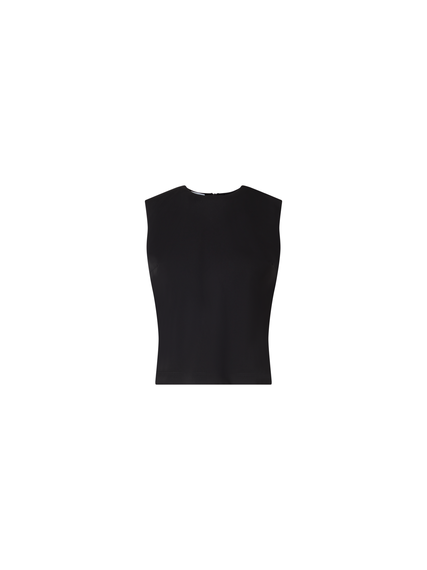 Designer Ärmelloses Stricktop aus Mixed-Media - Schwarz