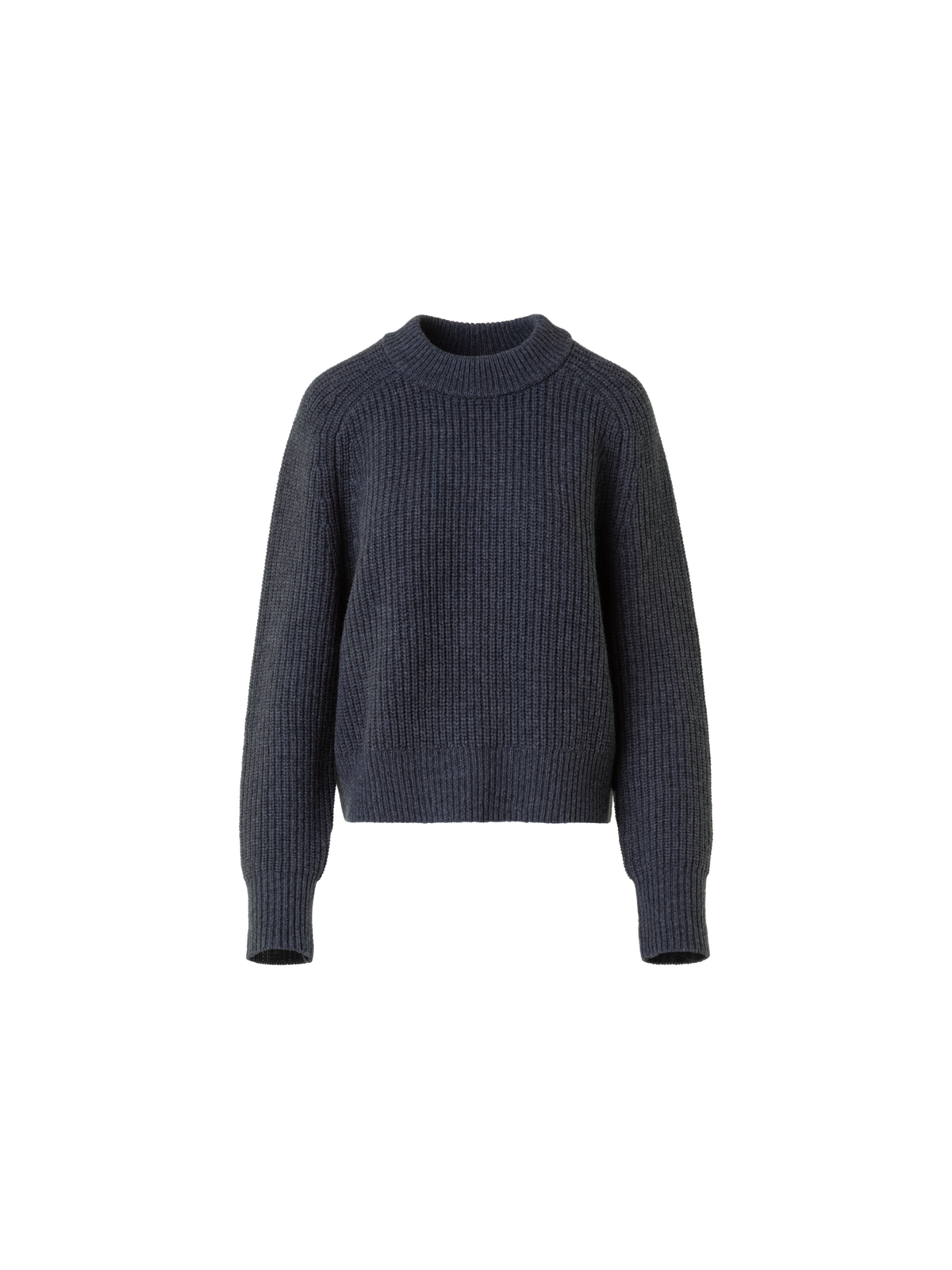 Designer Oversized Wolle Kaschmir Rippenstrick Pullover - Grau