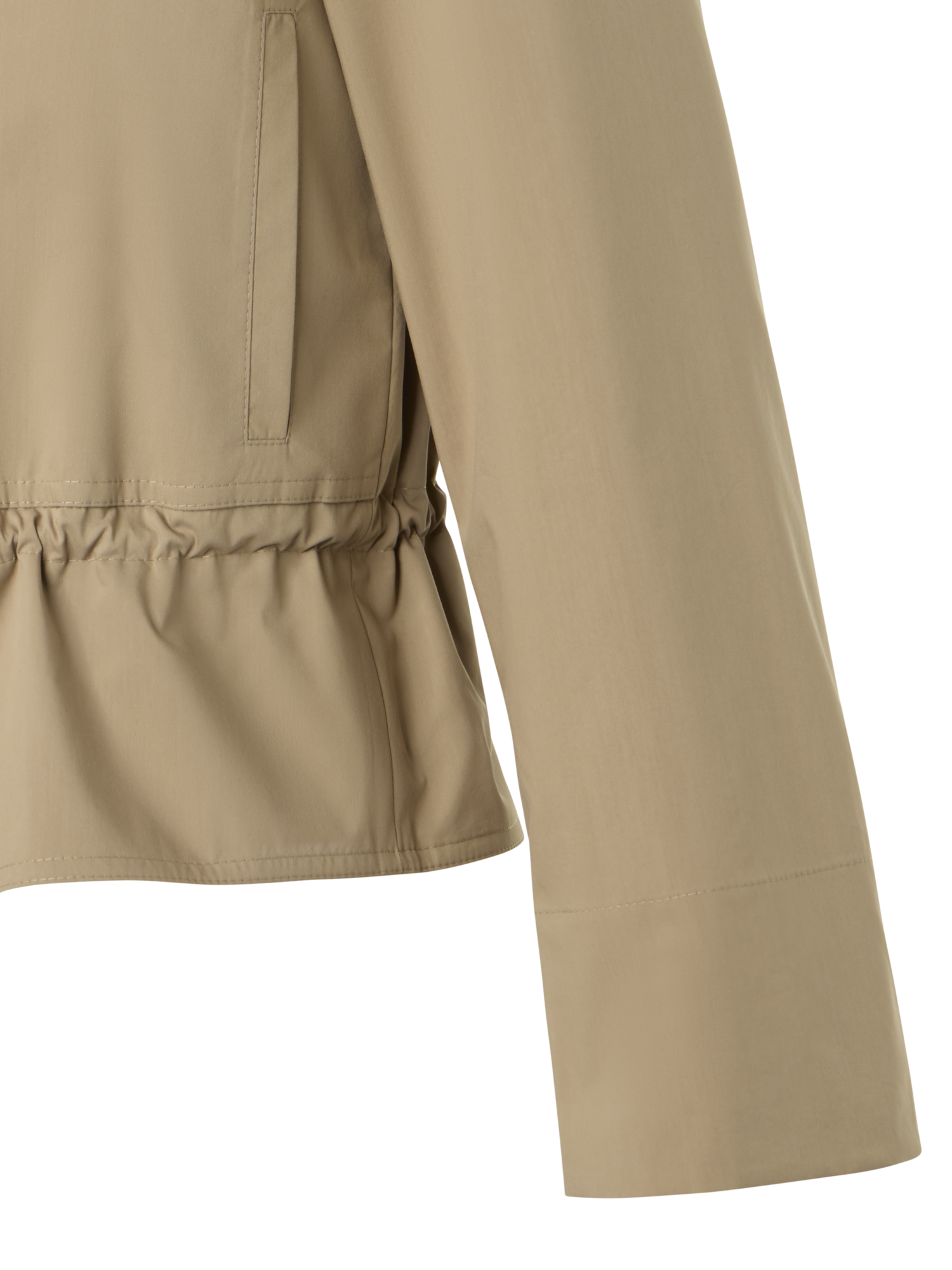 Designer Kurze Baumwoll-Parkajacke mit elastischem Bund