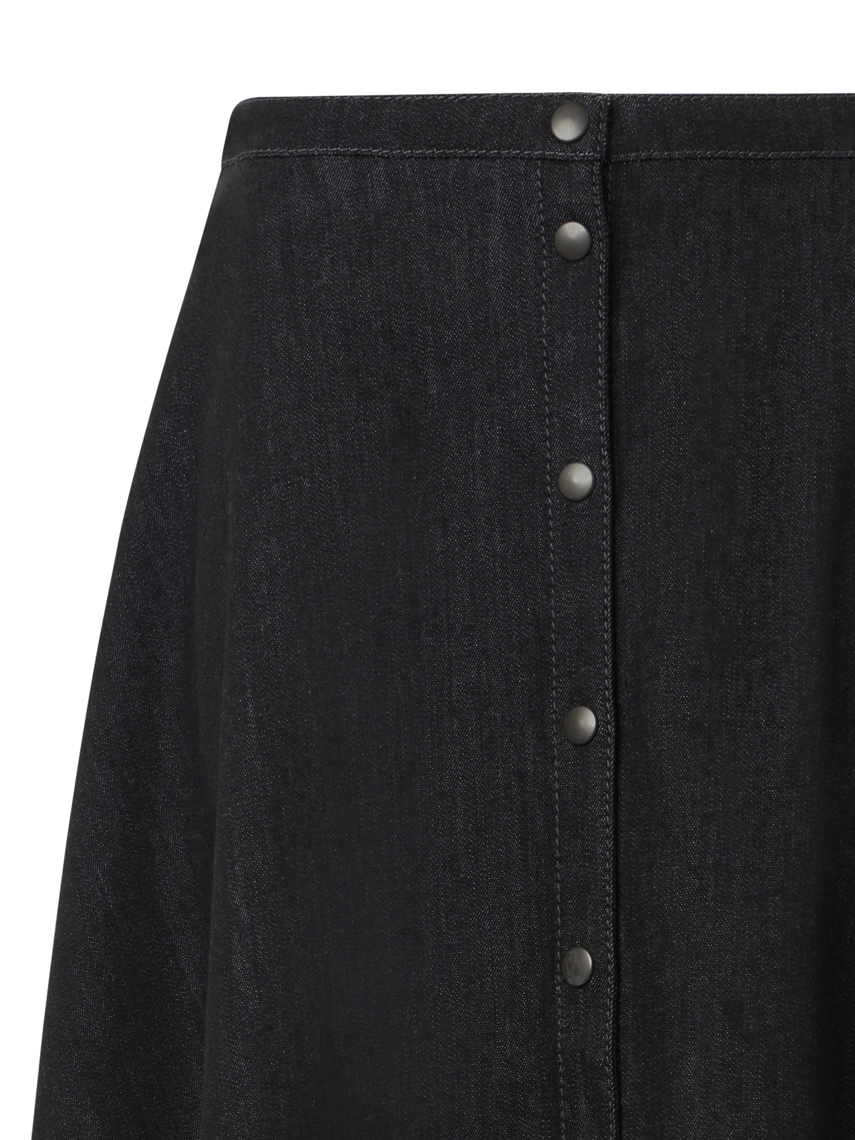 Designer Ausgestellter Jeansrock aus Baumwollstretch - Schwarz