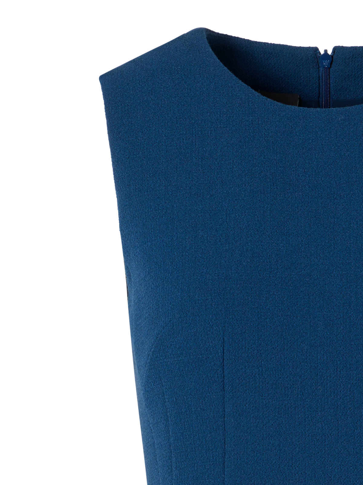Designer Ärmelloses Etuikleid aus Wollkrepp-Doubleface - Blau