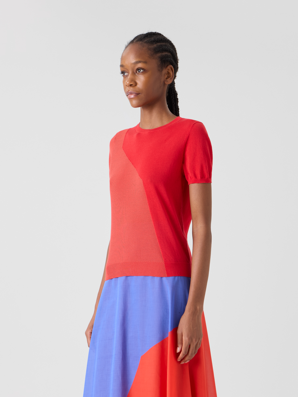 Designer Pullover aus Seidenbaumwolle mit High-Plains-Intarsie - Rot #editorial