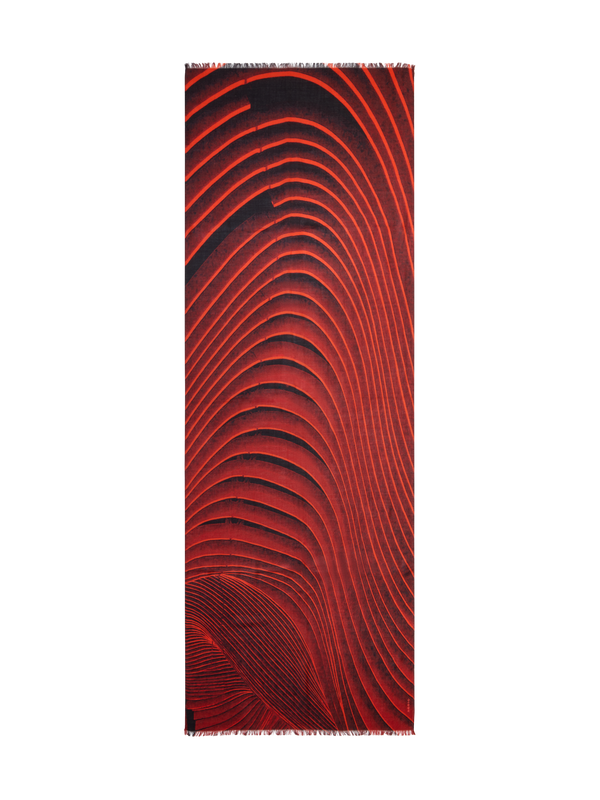 Designer Curves Druck Schal - Bunt - Rot