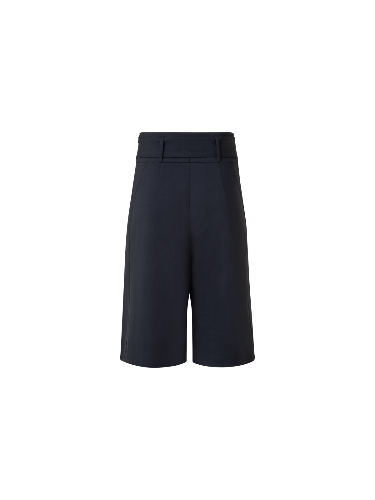 Designer Weite Bermudashorts aus Cool Wool - Dunkelblau