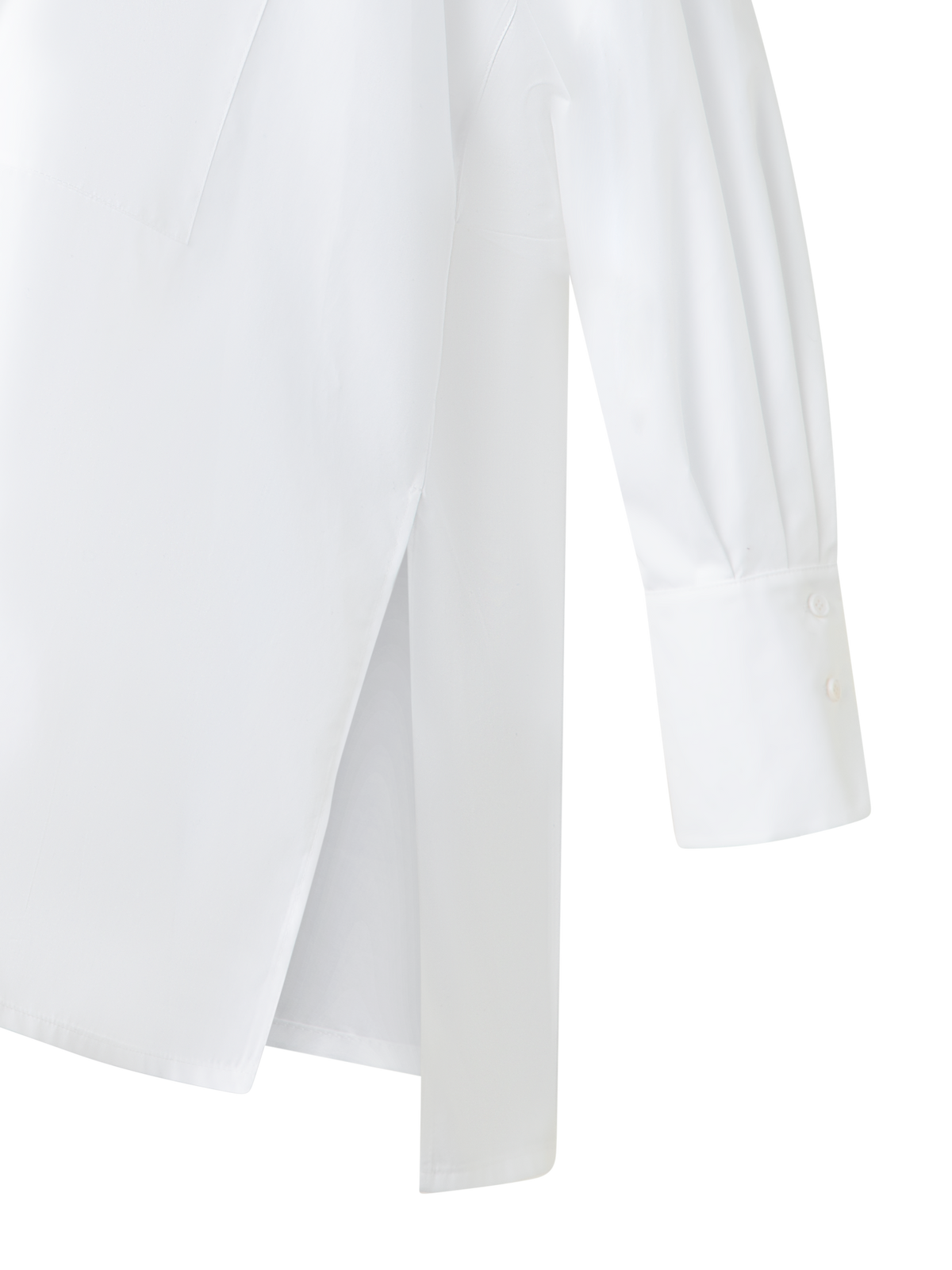 Designer Oversize Tunika-Bluse aus Baumwolle - Ecru - Weiss