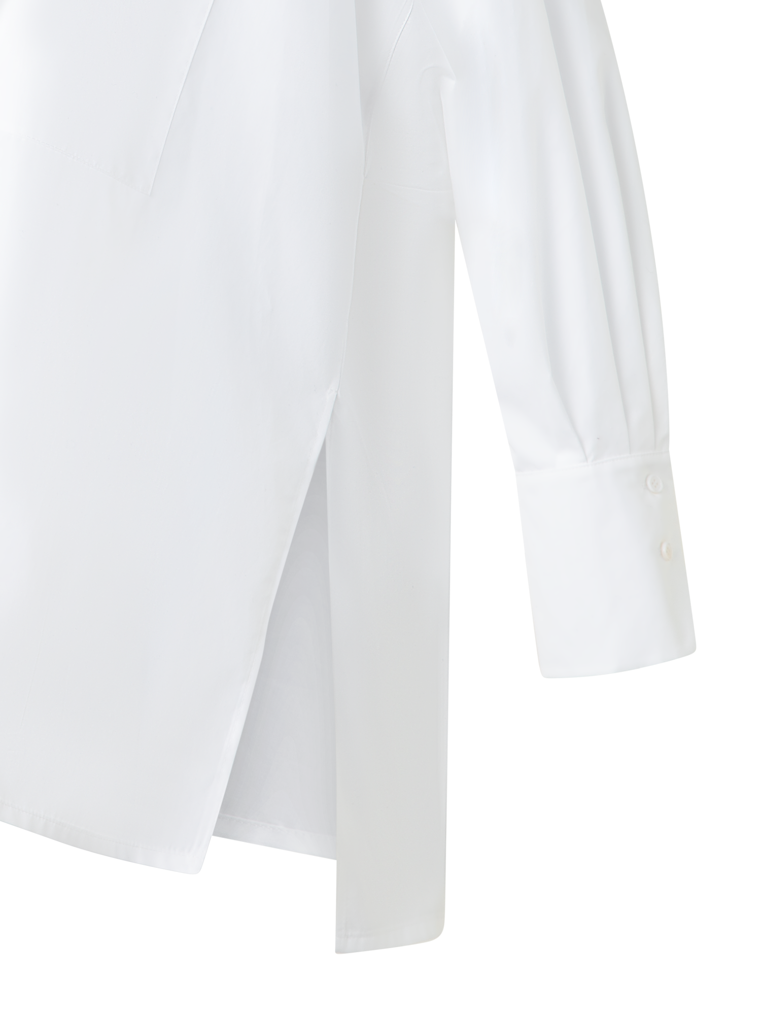 Designer Oversize Tunika-Bluse aus Baumwolle - Ecru - Weiss