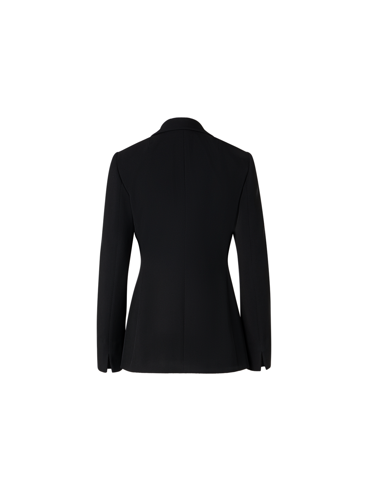 Designer Langärmelige Jacke aus Woll-Tricotine - Schwarz