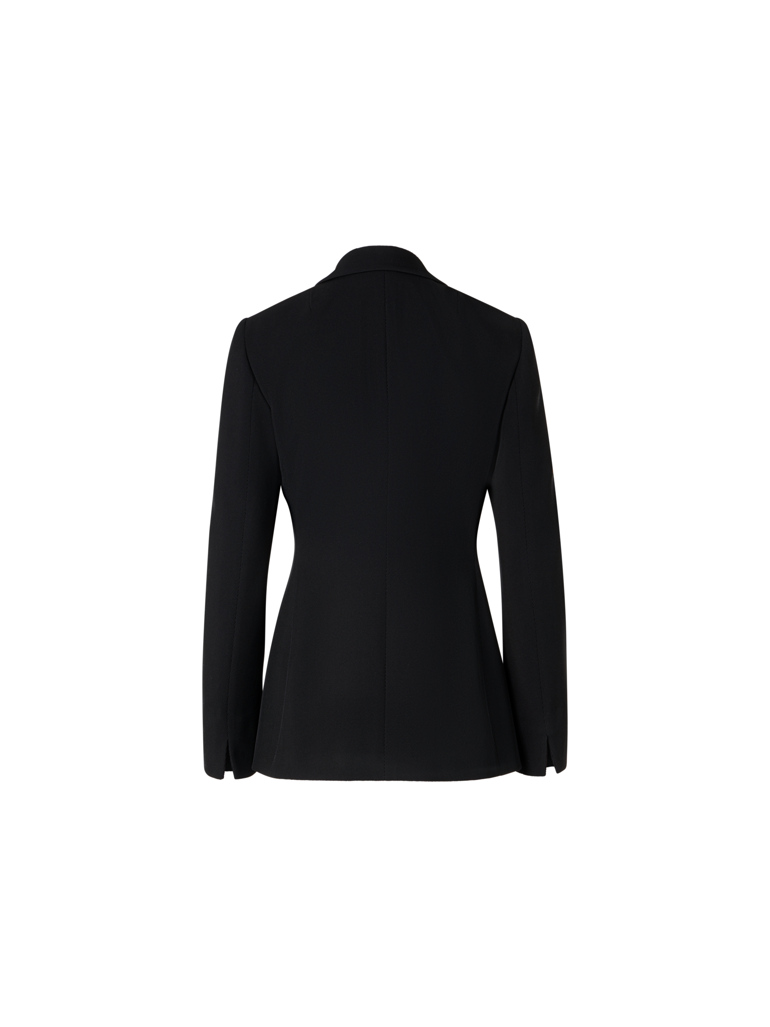 Designer Langärmelige Jacke aus Woll-Tricotine - Schwarz