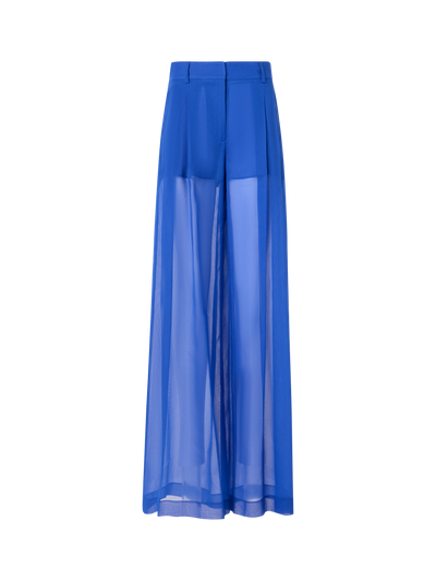 Designer Cassie weite transparente Hose aus Seidenorganza