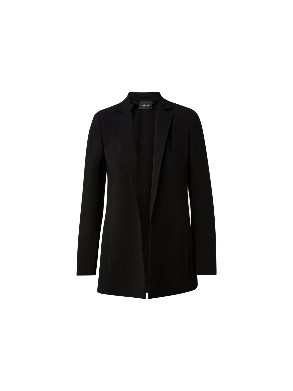 Designer Blazer aus Woll-Doubleface mit langem Revers - Schwarz