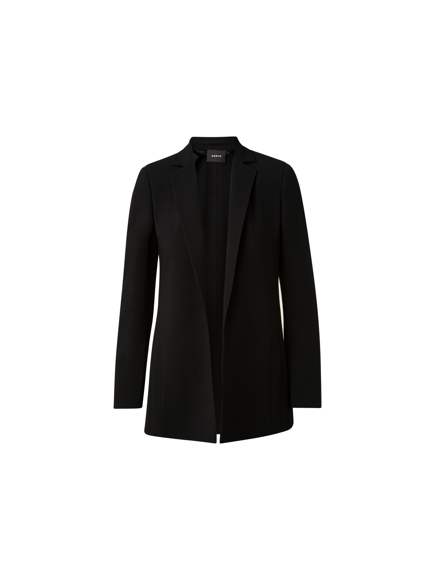 Designer Blazer aus Woll-Doubleface mit langem Revers - Schwarz