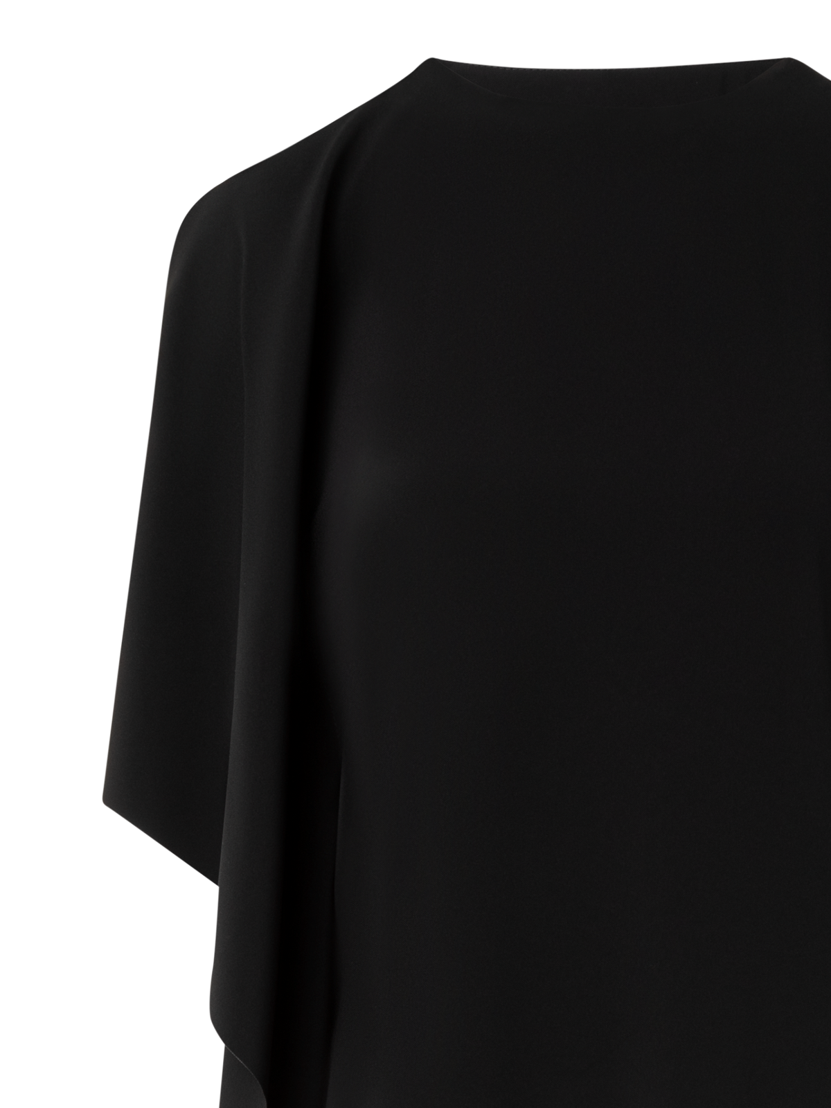 Designer Laser-Cut-Midikleid mit Off-Shoulder-Drapierung - Schwarz