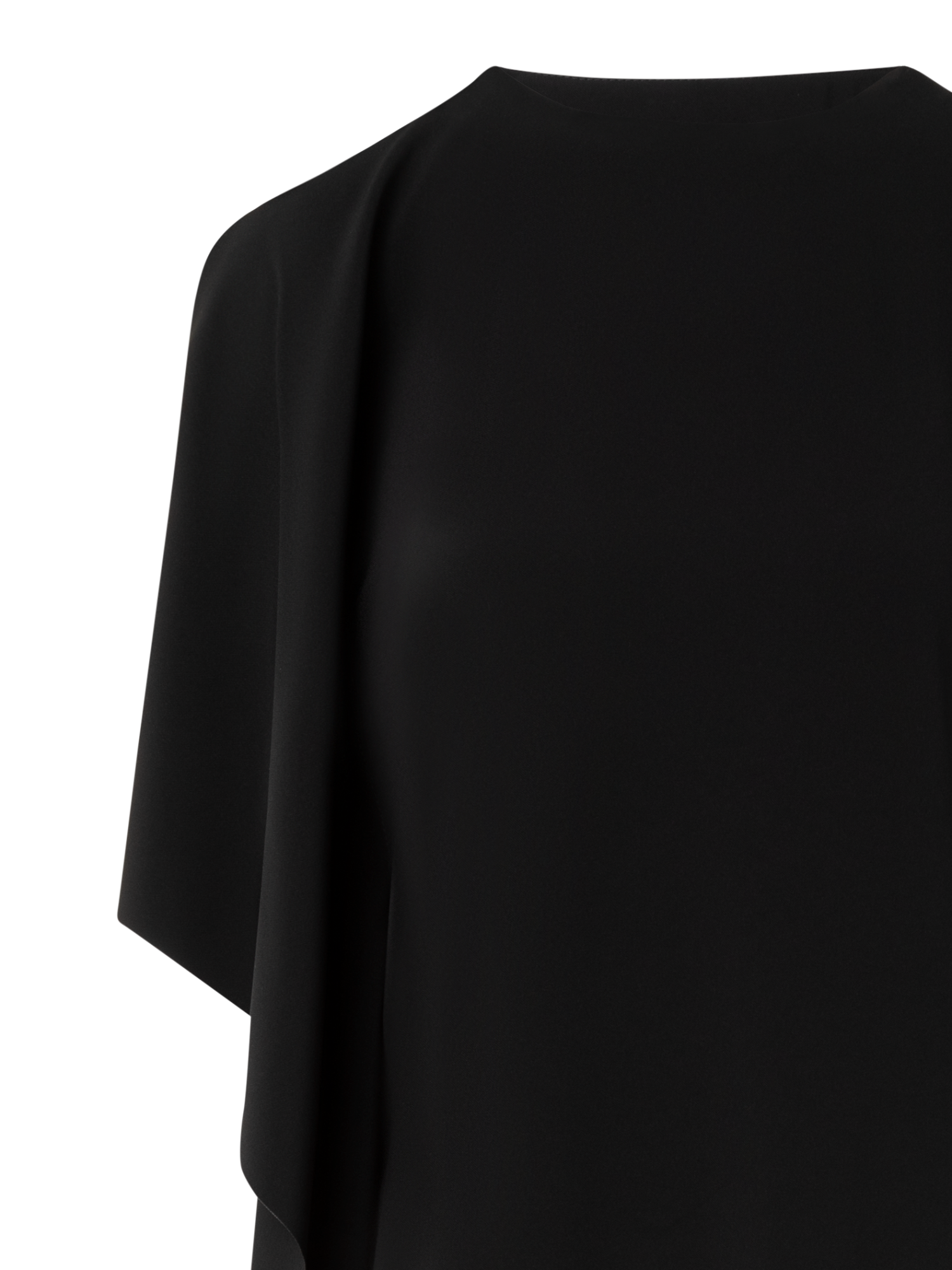 Designer Laser-Cut-Midikleid mit Off-Shoulder-Drapierung - Schwarz