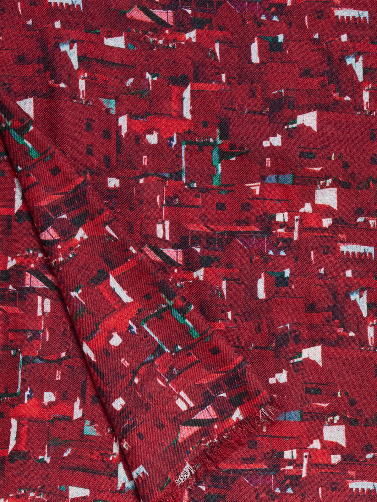 Designer Druck Schal - Schwarz - Weinrot - Grau - Rot - Weiss