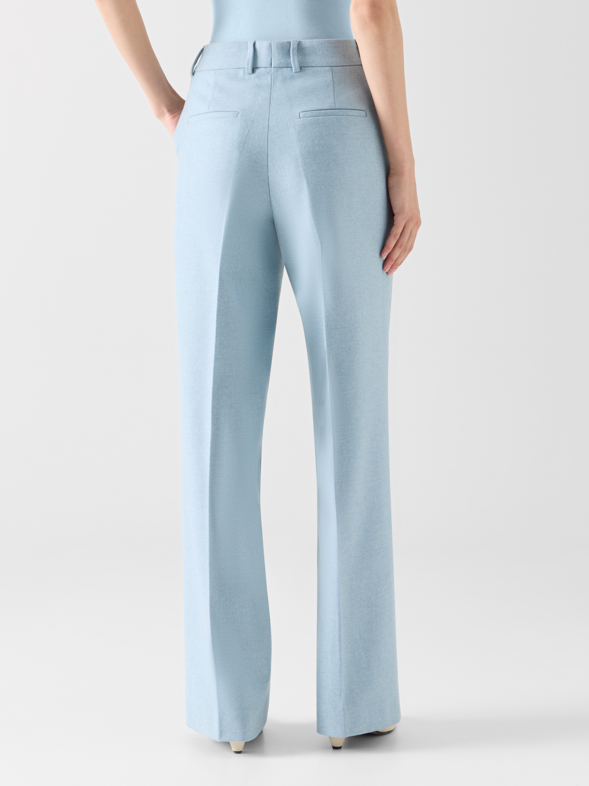 Designer Weite Hose aus Wollflanell 
