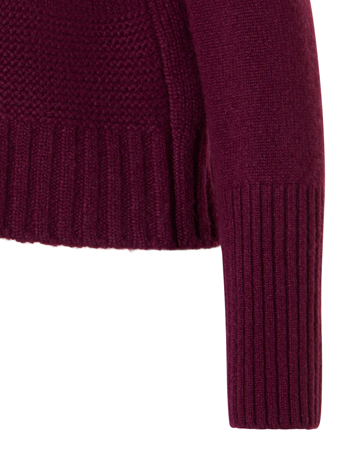 Designer Kaschmirpullover im Ripp-Mix - Rot