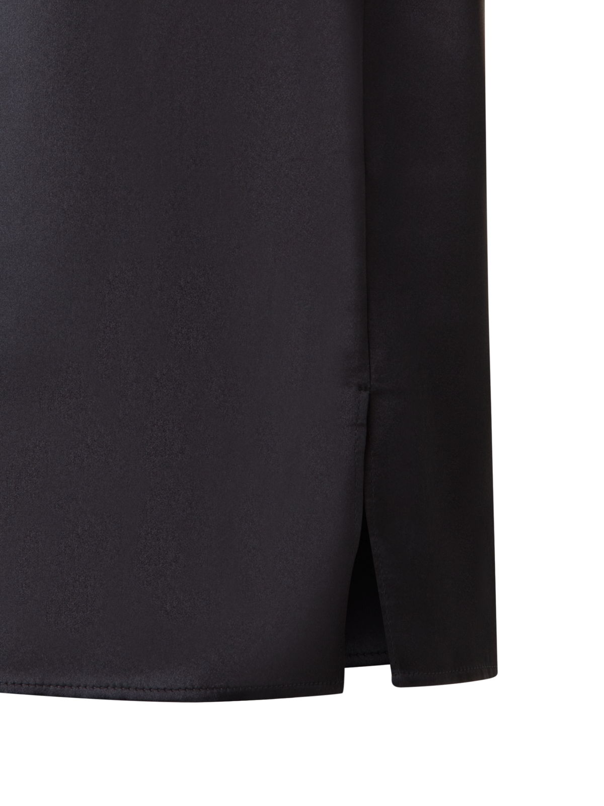 Designer Seidensatin T-Shirt Bluse - Schwarz