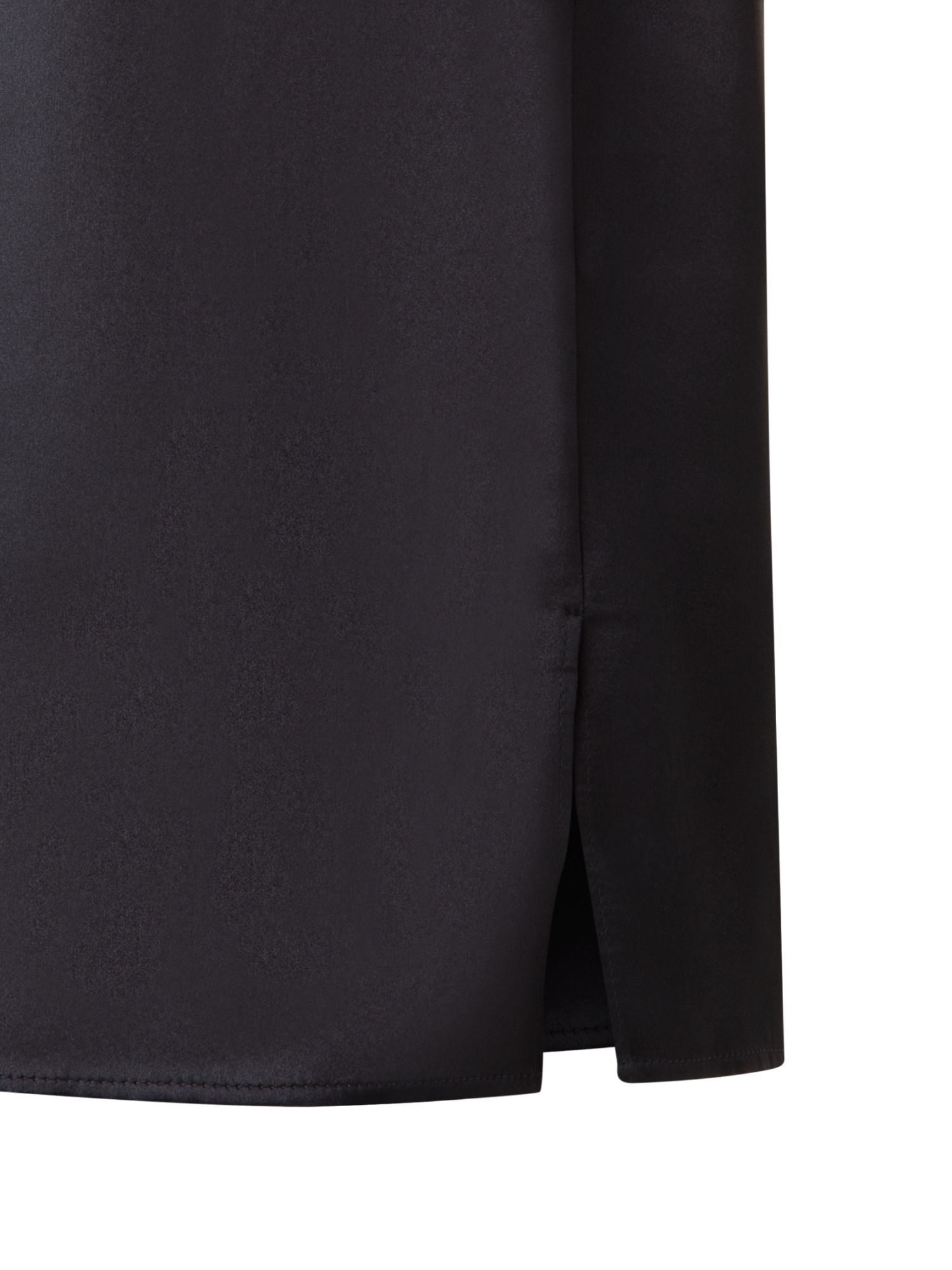 Designer Seidensatin T-Shirt Bluse - Schwarz