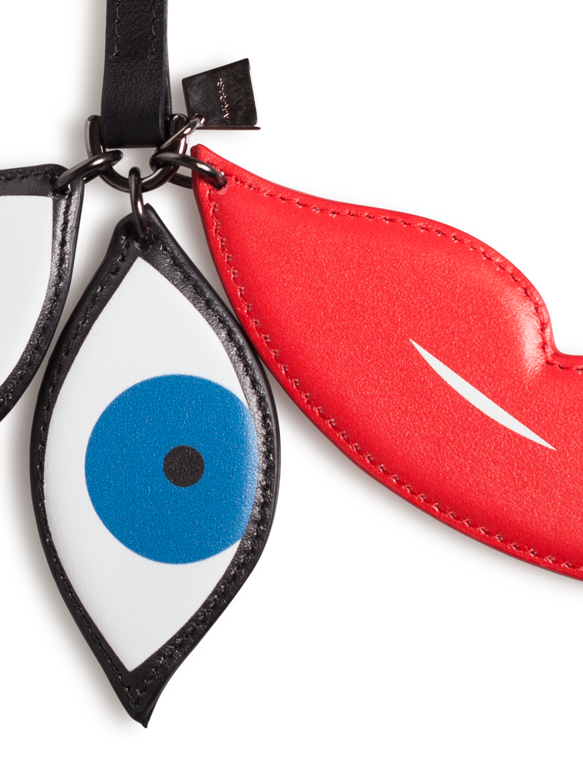Designer Augen & Lippen-Anhänger - Blau - Bunt - Rot