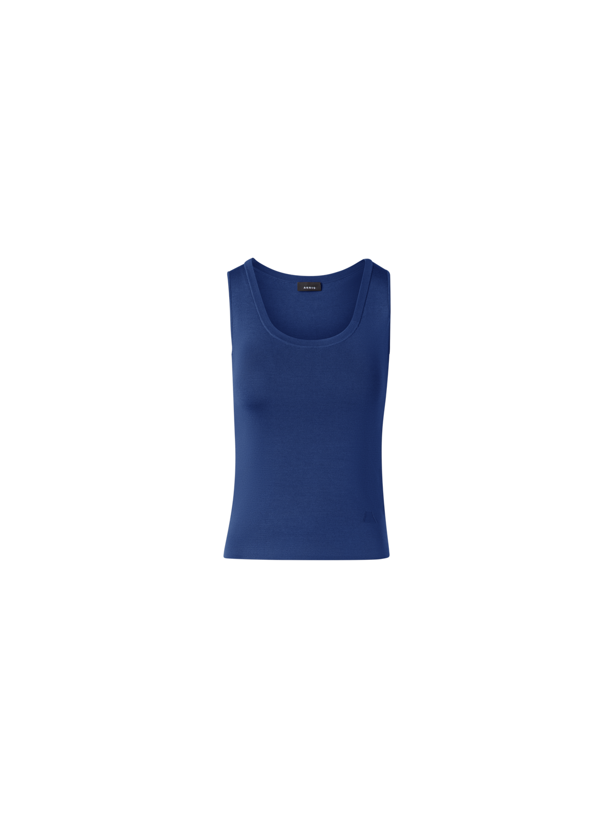 Designer Tanktop aus Seidenstrick - Dunkelblau - Blau
