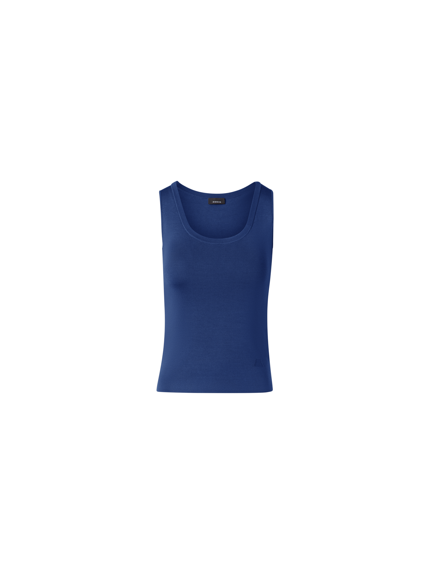 Designer Tanktop aus Seidenstrick - Dunkelblau - Blau