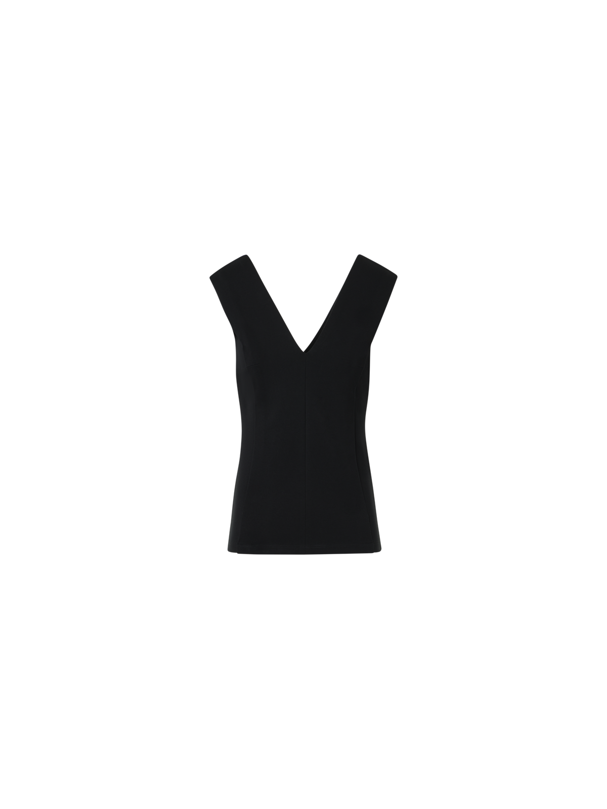 Designer Top mit V-Ausschnitt aus charakteristischem Jersey - Schwarz