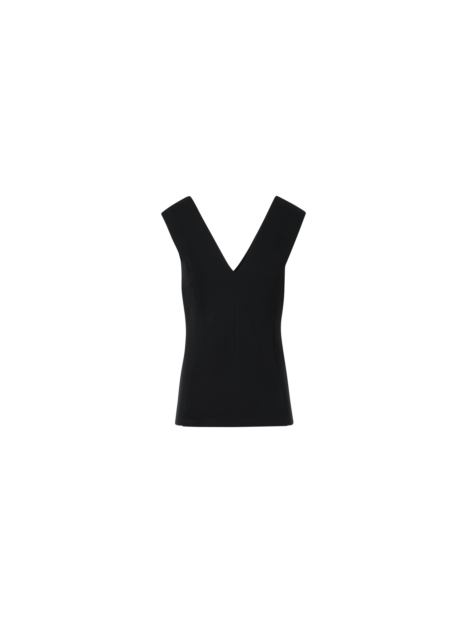 Designer Top mit V-Ausschnitt aus charakteristischem Jersey - Schwarz