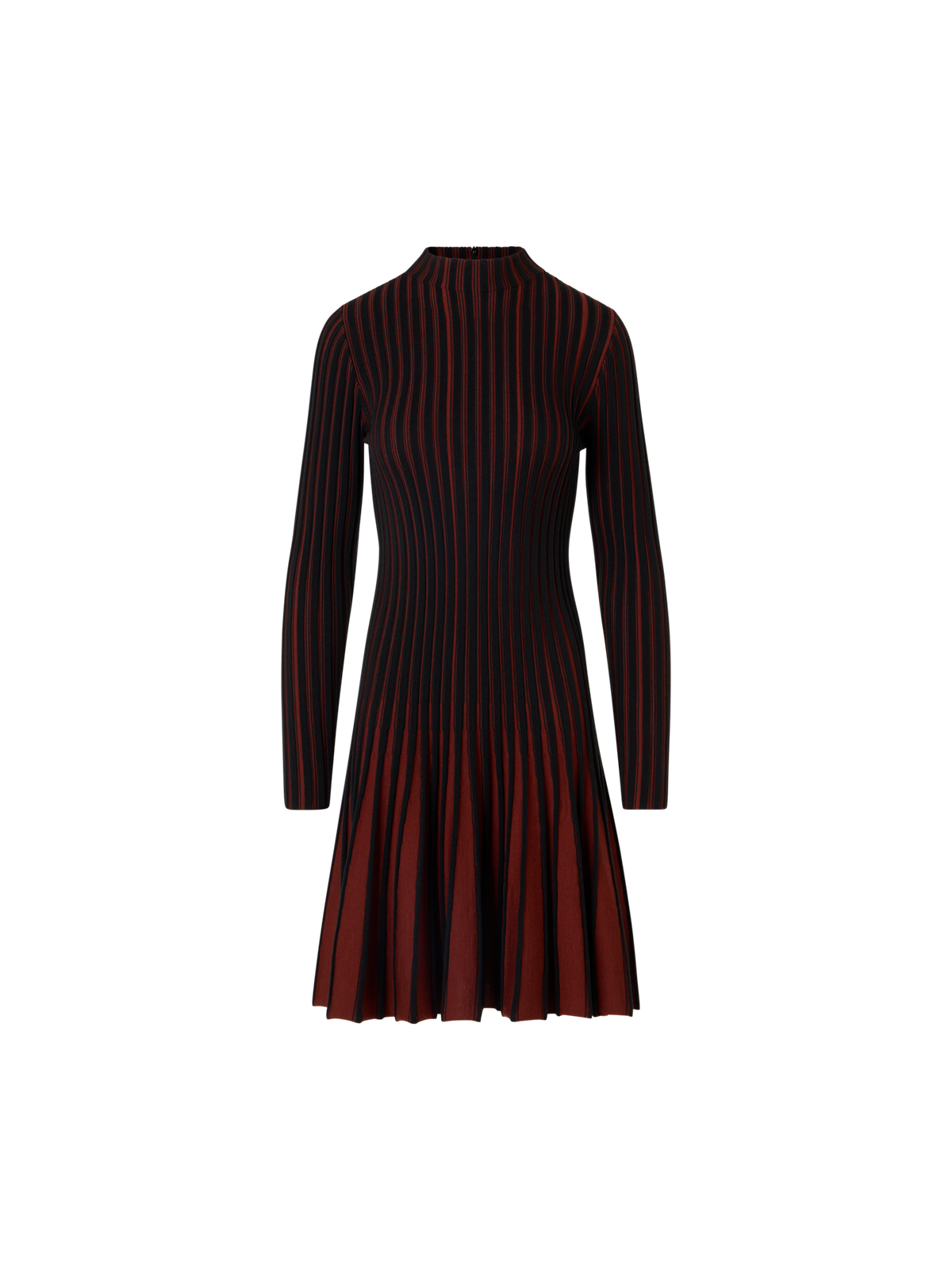 Designer Ribbed Merino Knit Dress - Schwarz - Bunt