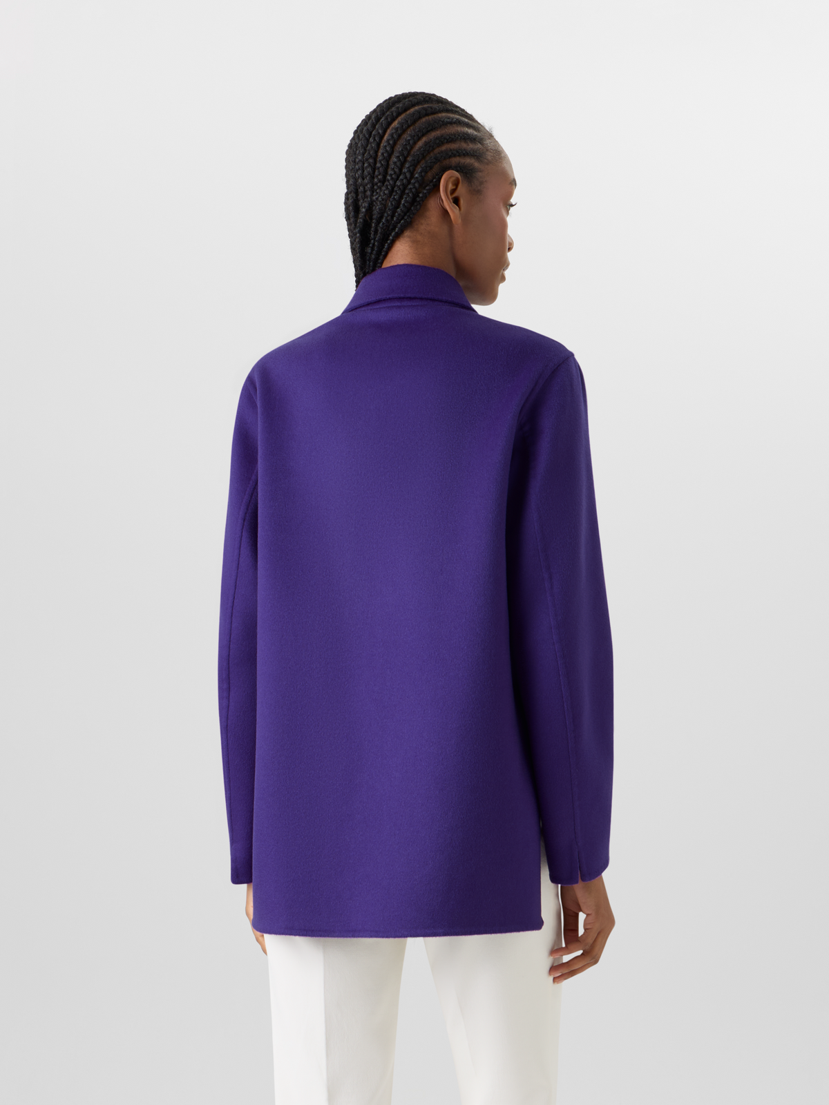 Designer Laars Long Jacke aus Kaschmir-Doubleface - Violett #editorial