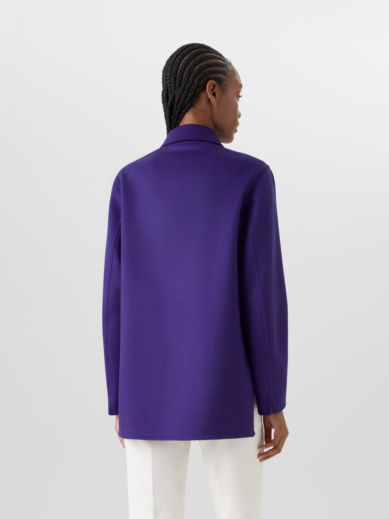 Designer Laars Long Jacke aus Kaschmir-Doubleface - Violett 