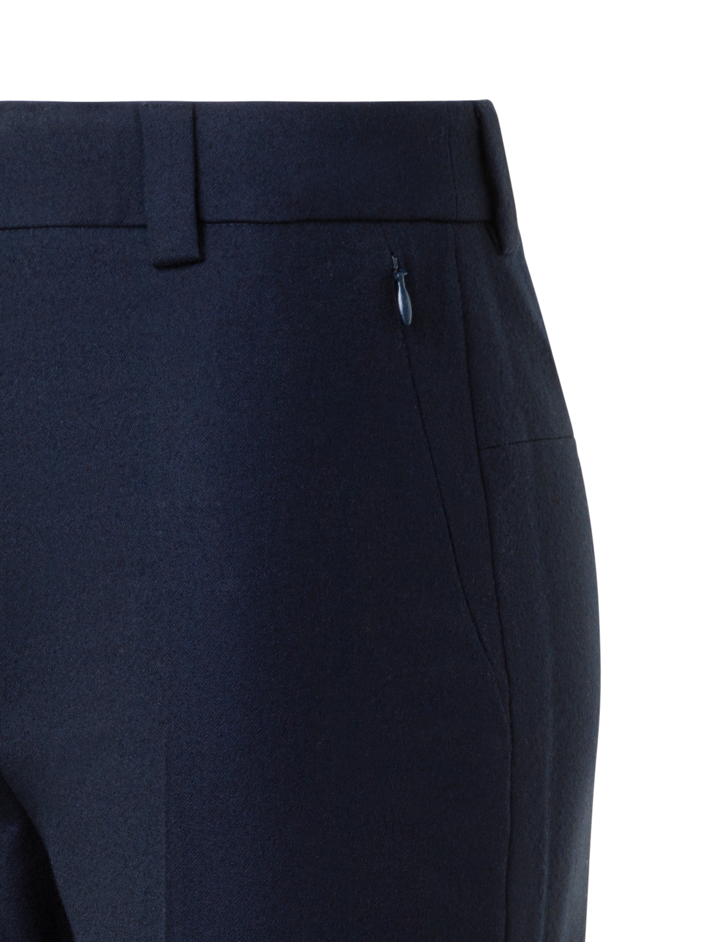 Designer Cropped Tapered Stretch-Wollflanellhose - Dunkelblau - Blau