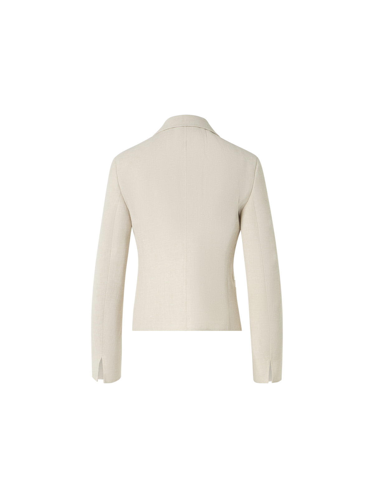 Designer Deneuve kurze taillierte Jacke aus Leinen-Woll-Doubleface - Beige
