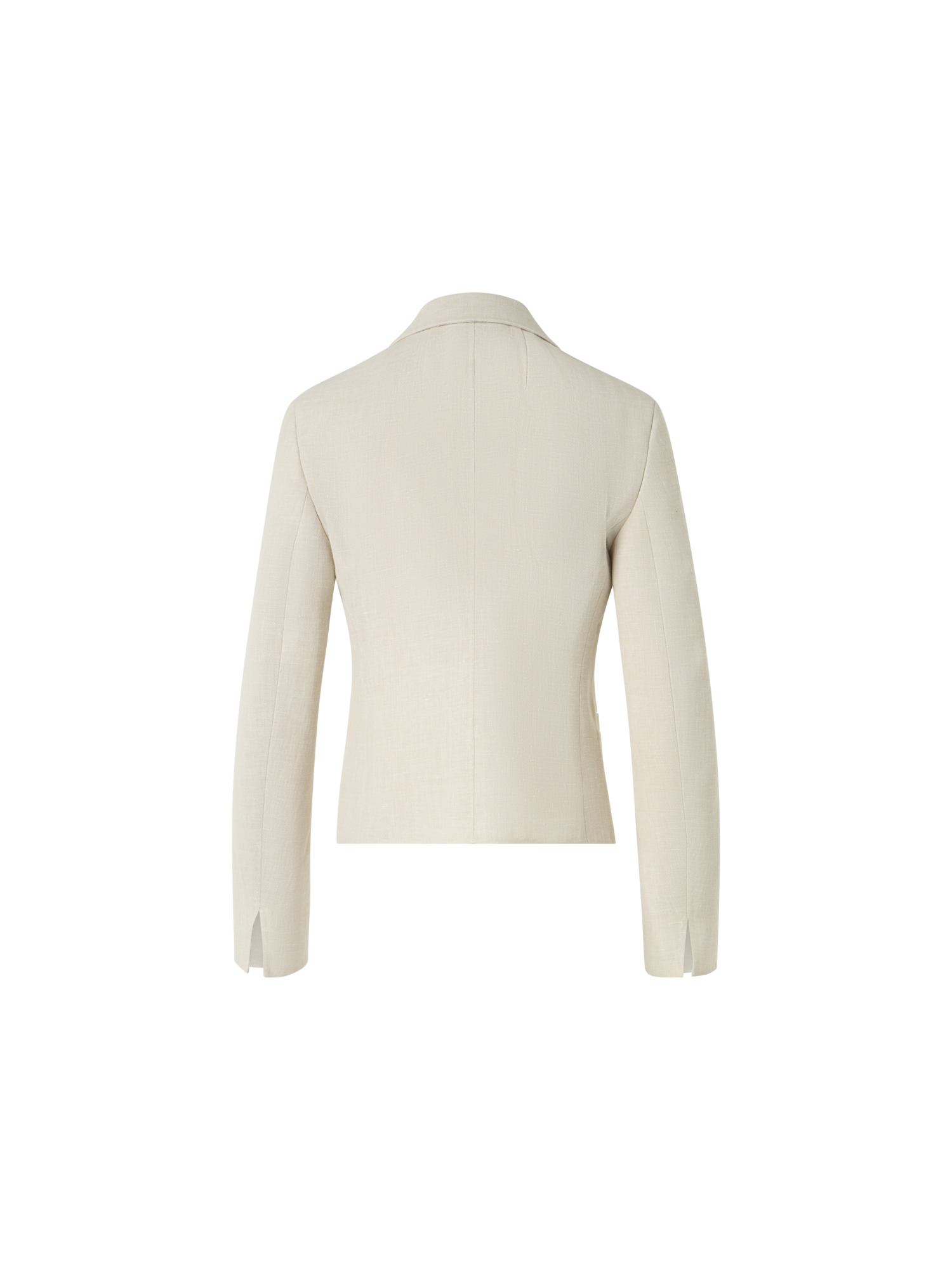 Designer Deneuve kurze taillierte Jacke aus Leinen-Woll-Doubleface - Beige