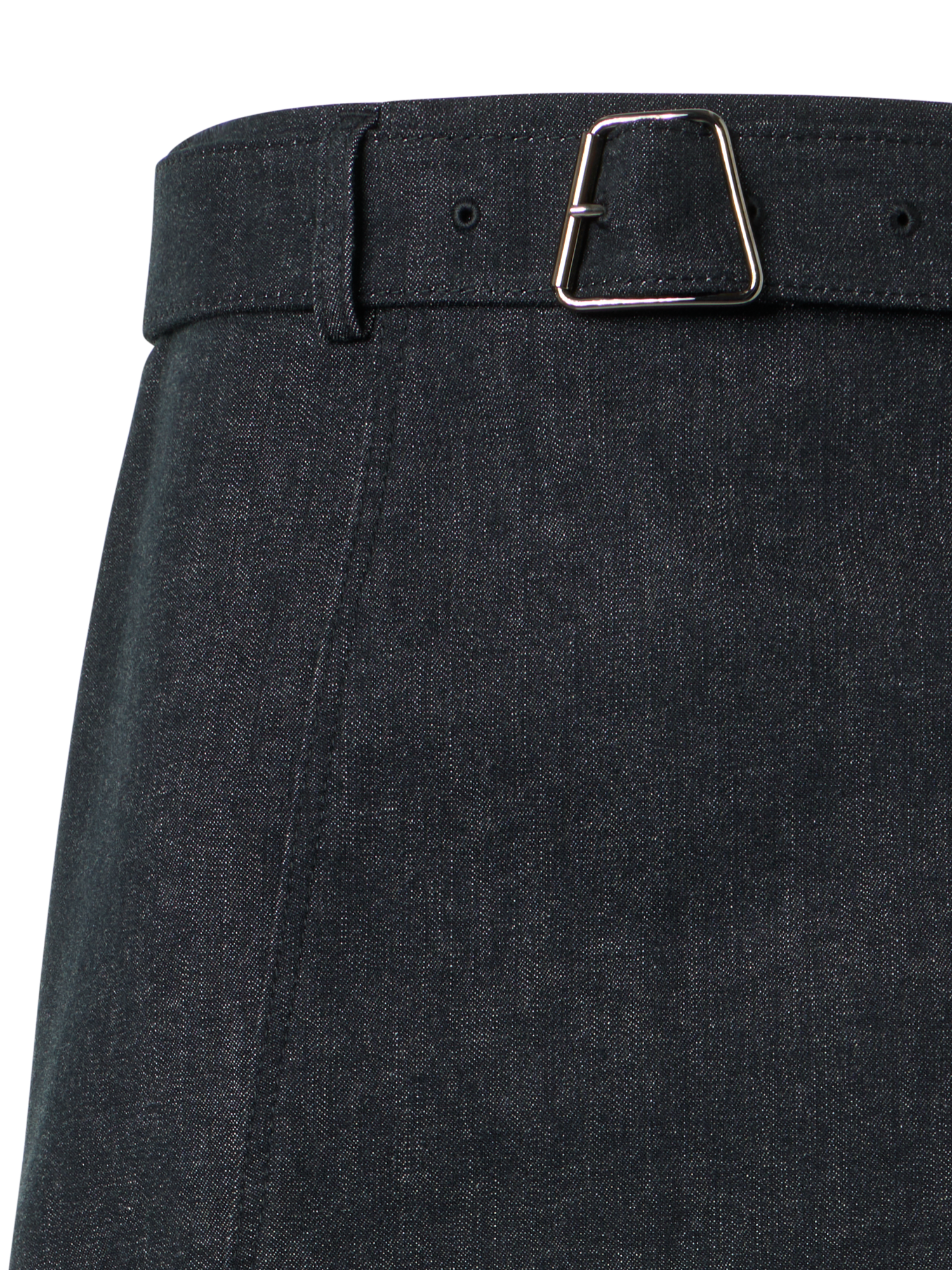 Designer Denim Midirock in A-Linie - Schwarz