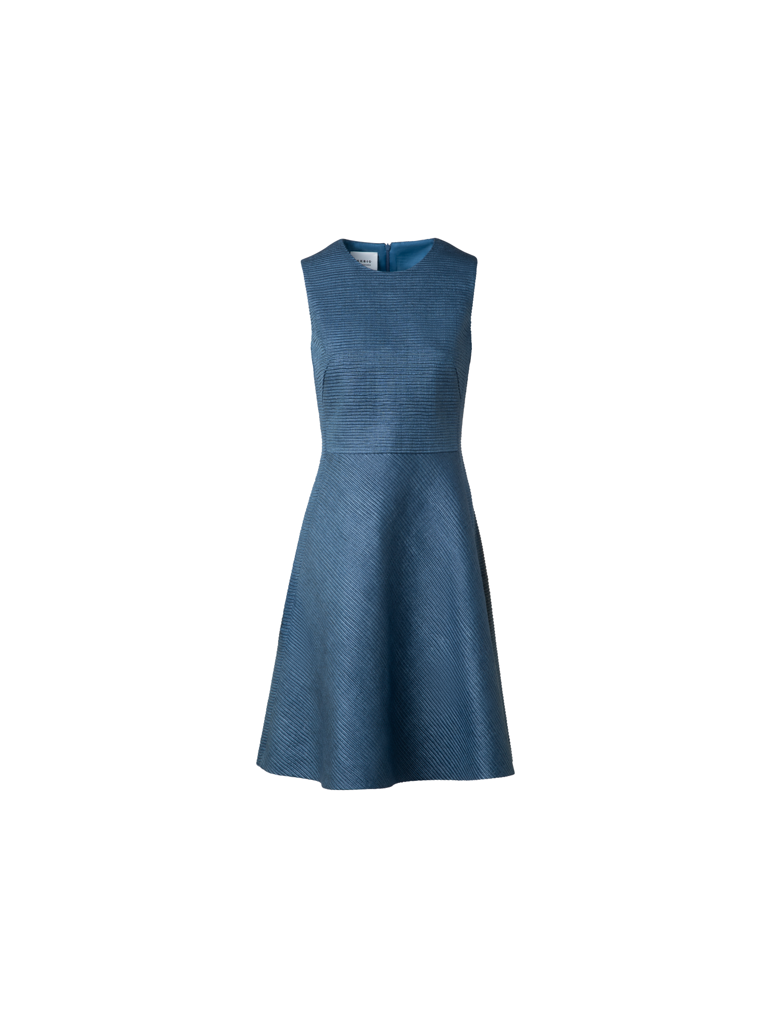 Designer Seiden-Cocktailkleid mit A-Linien-Rock - Blau