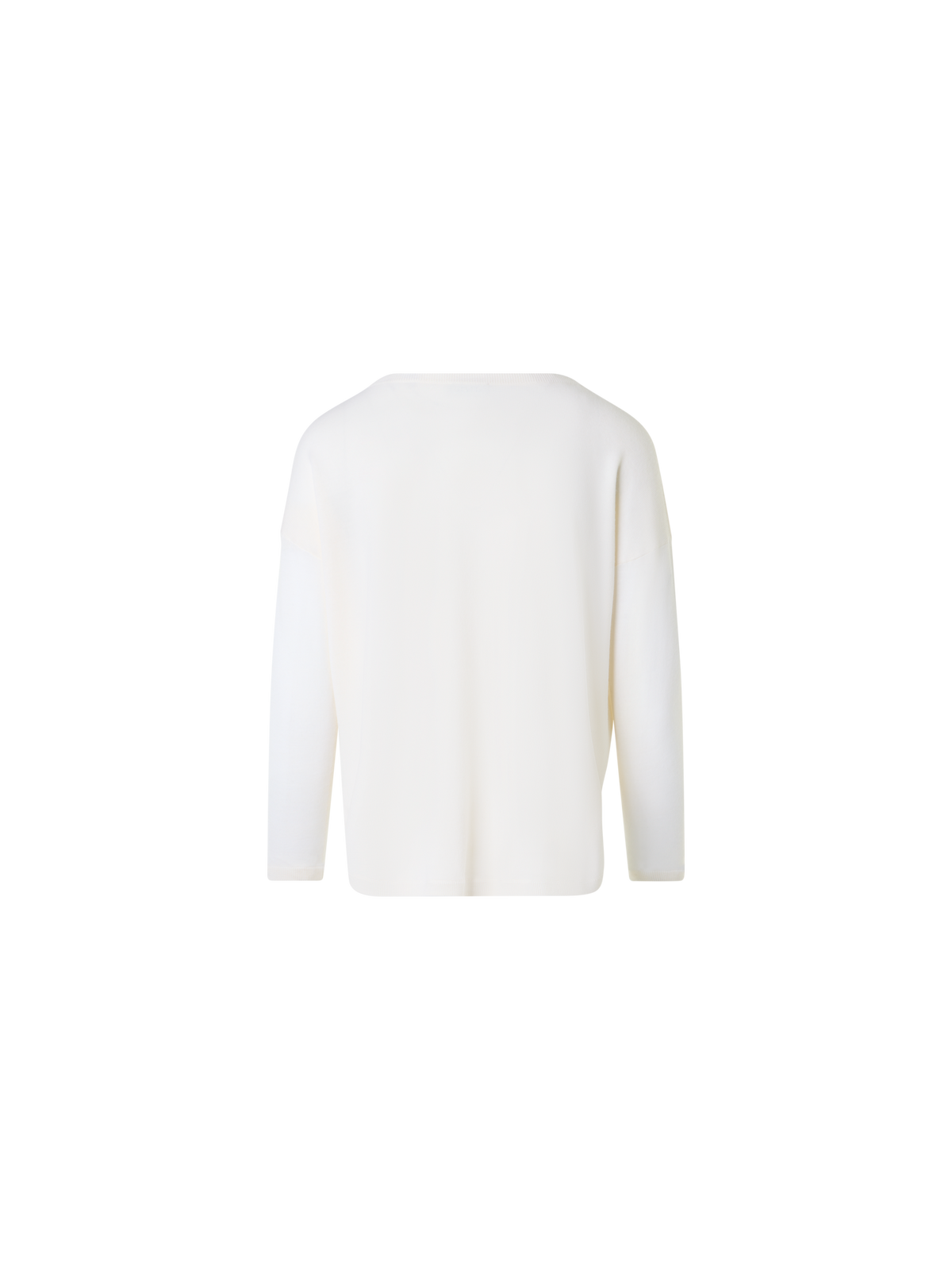 Designer Feiner Merinowolle-Signature-Strickpullover - Weiss