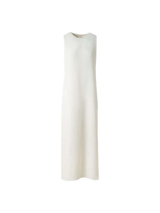 Designer Gerades Midikleid aus Woll-Doubleface - Ecru - Weiss