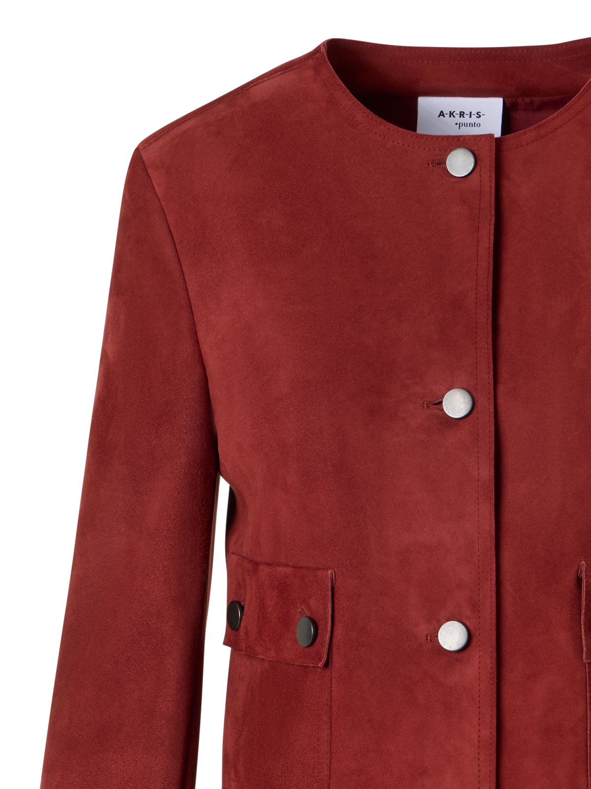 Designer Langärmelige Jacke aus Wildleder - Rot
