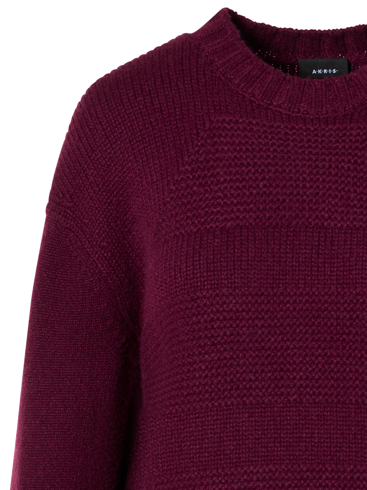 Designer Kaschmirpullover im Ripp-Mix - Rot