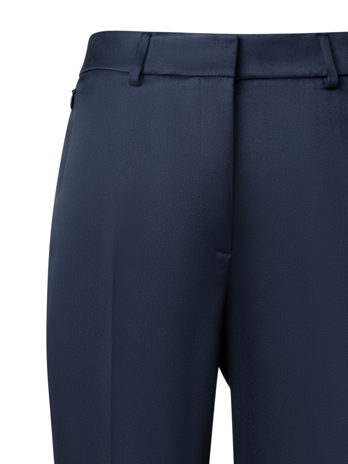 Designer Gerade Hose aus Seiden-Gabardine - Dunkelblau - Blau